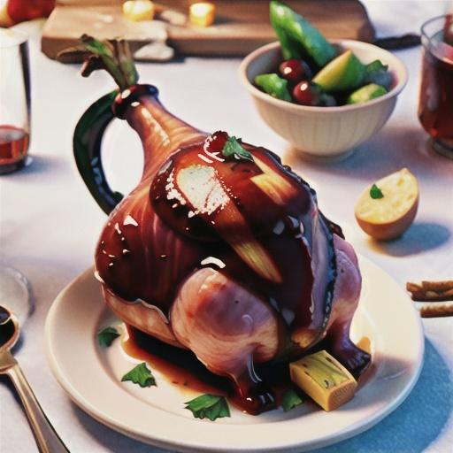 Cherry bourbon-glazed ham with mulled wine braised cabbage recipe