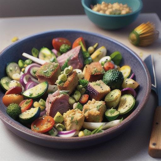 Crumbed lamb cutlets with roast greek-salad vegetables