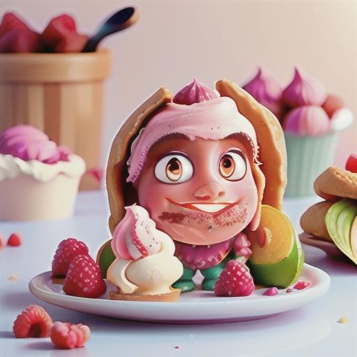 Raspberry meringue ice-cream wafers