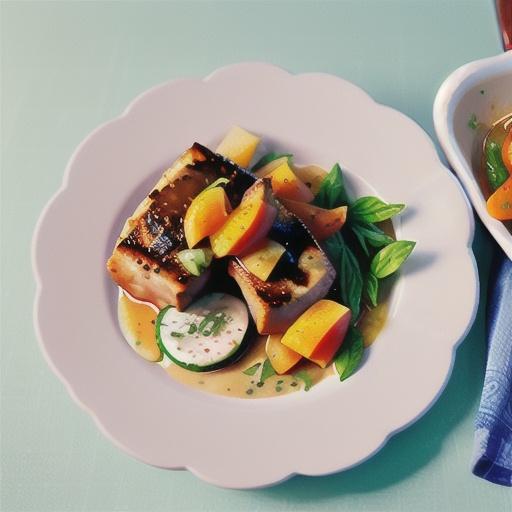 Pork cutlets with apricot & ginger chutney