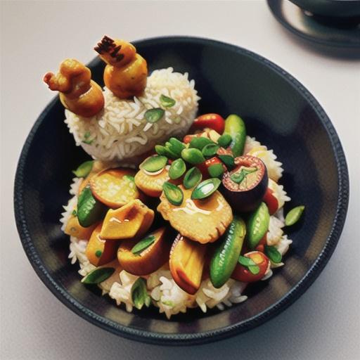 Turmeric rice with chicken legs