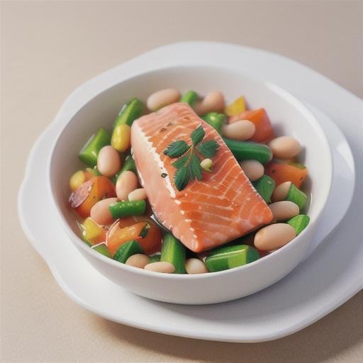 Salmon with white bean mash
