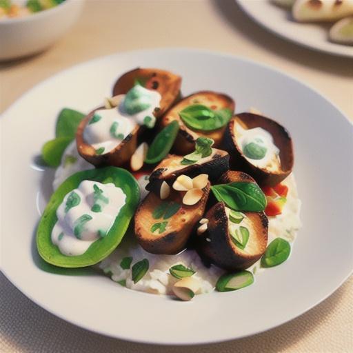 Lamb tikka with naan and tzatziki