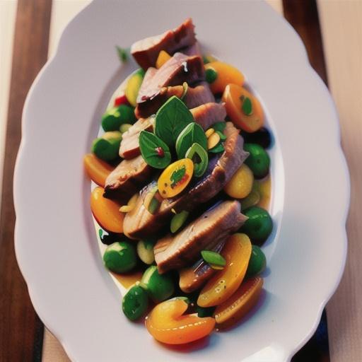 Slow-cooked pork with apricots