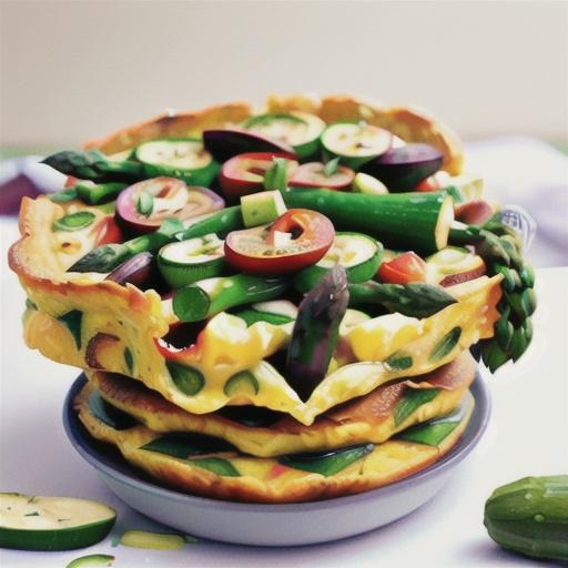 Zucchini, artichoke & asparagus frittata