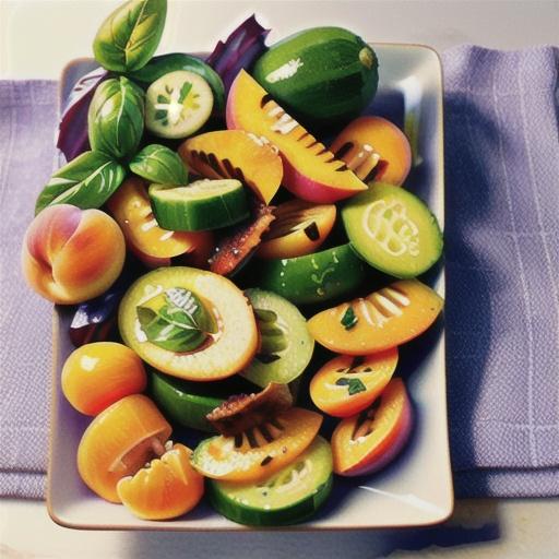 Easy Cucumber, Peach, and Basil Salad
