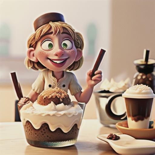 Coffee and cream granita