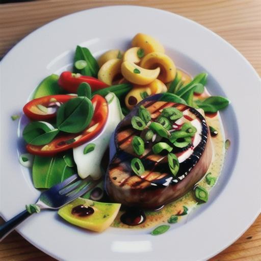 Balsamic steak with chilli, shallot and rocket