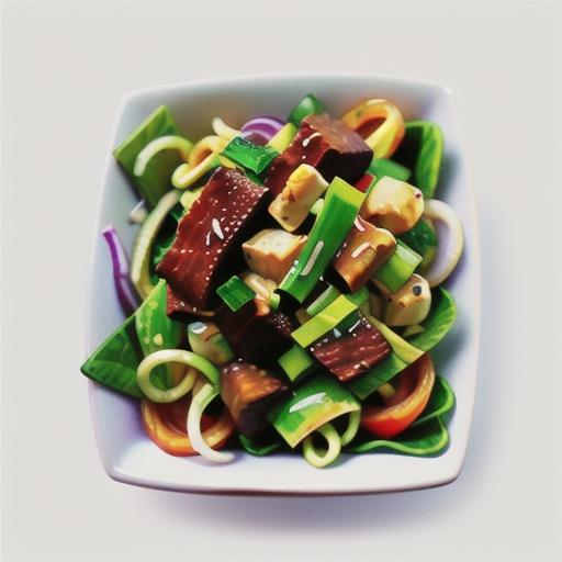 Warm wasabi beef and zoodle salad recipe