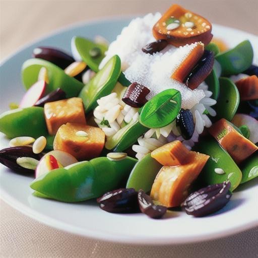 Turkey, snow pea and wild rice salad