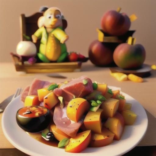 Pan-Fried Ham with Sweet Balsamic-Peach Sauce