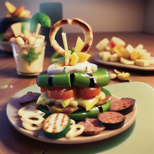 Grilled Antipasti Platter with Lemon Aioli