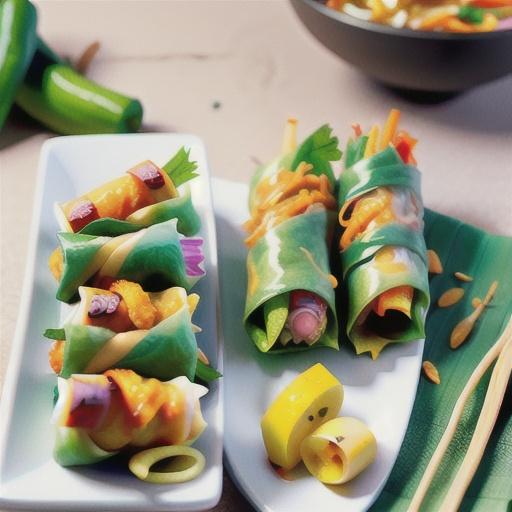 Cambodian-style vegetable spring rolls