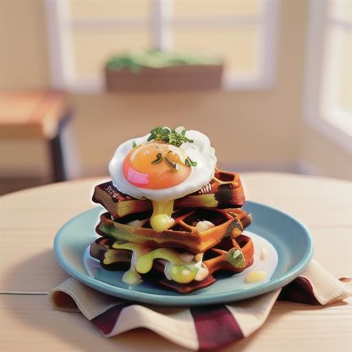 Ham and Swiss Waffles