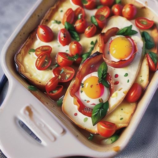 Bacon Tomato and Egg Gratin