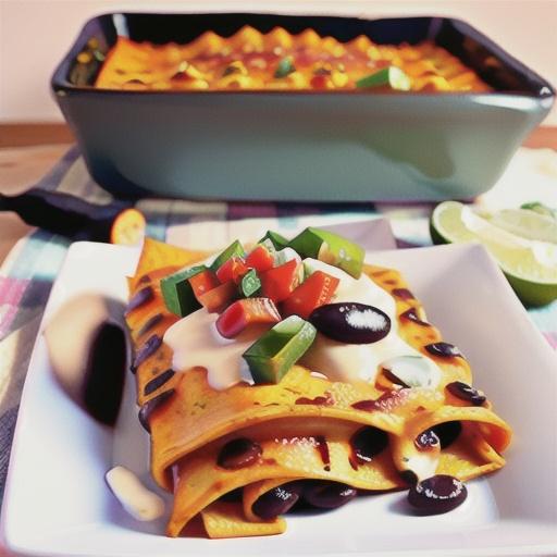 Black Bean and Butternut Squash Enchilada Casserole