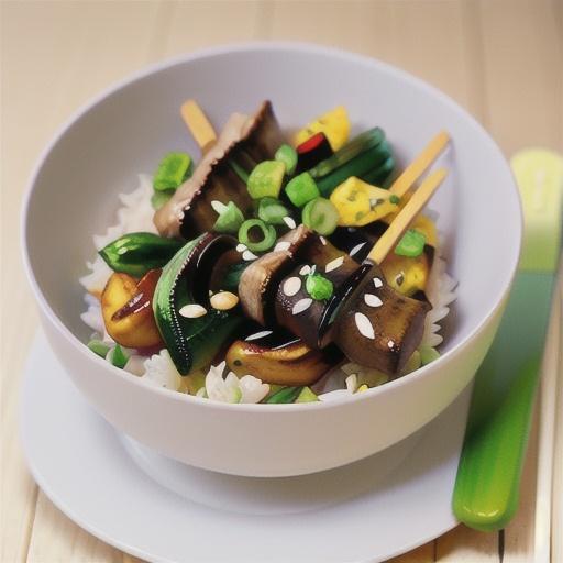 Beef teriyaki and bok choy fried rice