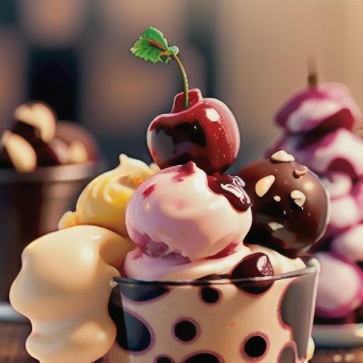 Cherry Ice Cream with Chocolate Chips