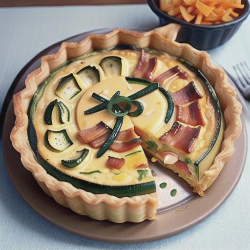 Zucchini & vintage cheddar quiche