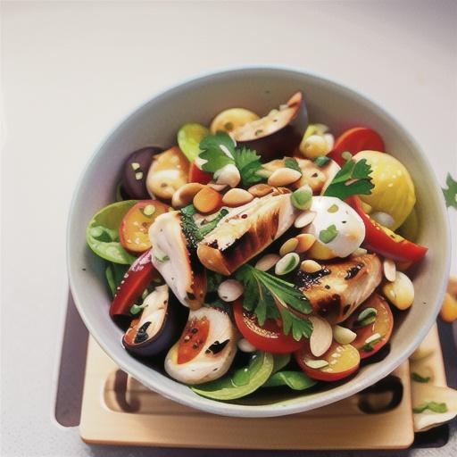 Chicken Salad with Roasted Bell Peppers and Toasted Almonds