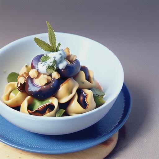 Blue-cheese tortellini with walnuts
