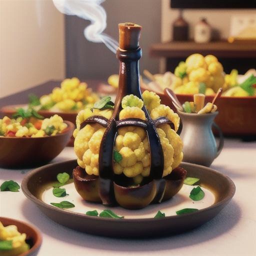 Smoked Whole Cauliflower with Spiced Soy Butter and Satay Sauce