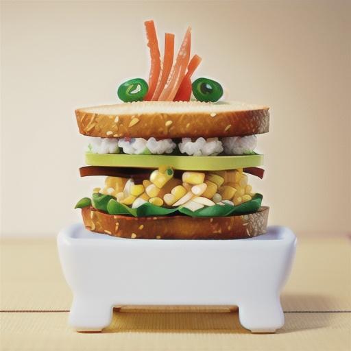 Tuna and corn sandwich sushi