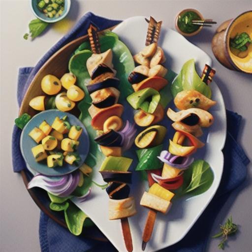 Garlic and thyme chicken skewers