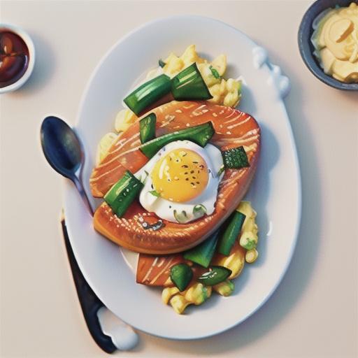 Hot-smoked salmon scrambled eggs