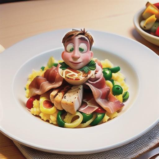 Prosciutto-wrapped chicken on parsnip mash