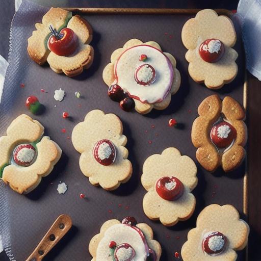 Iced Dried Cherry Biscuits