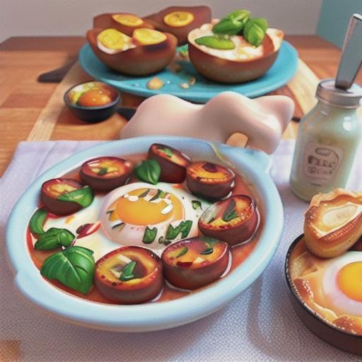 Baked eggs with chorizo