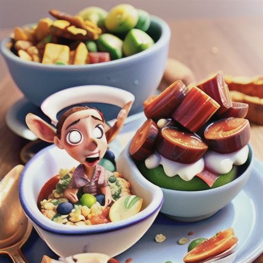 Bircher muesli with rhubarb and sweet dukkah