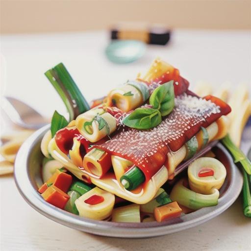 Cannelloni with silver beet and Mediterranean vegetables sauce