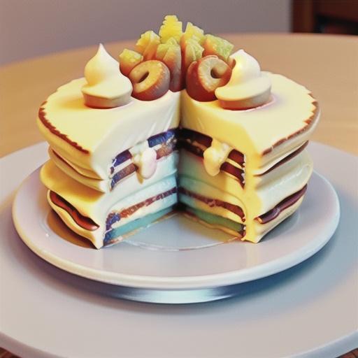 Pineapple Cream-Filled Crepe Cake