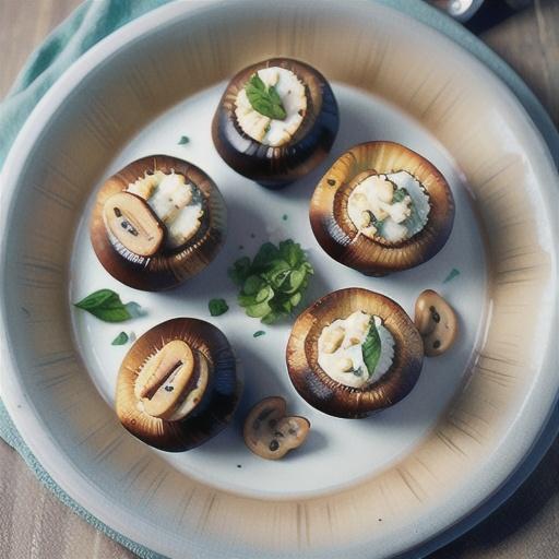 Baked mushrooms stuffed with ricotta (Funghi al forno ripieni di ricotta)