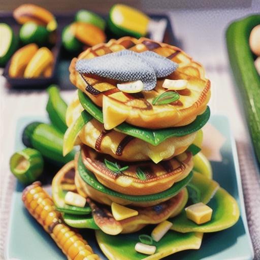 Zucchini and corn pikelets with smoked salmon