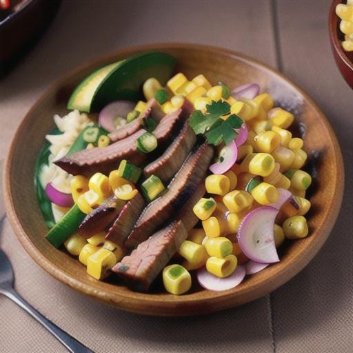 Mexican beef with corn salsa