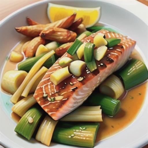 Ginger-Soy Steamed Salmon with Spicy Maple Sauce
