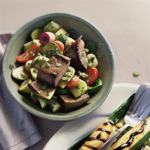 Spinach-stuffed lamb backstraps with roasted zucchini salad