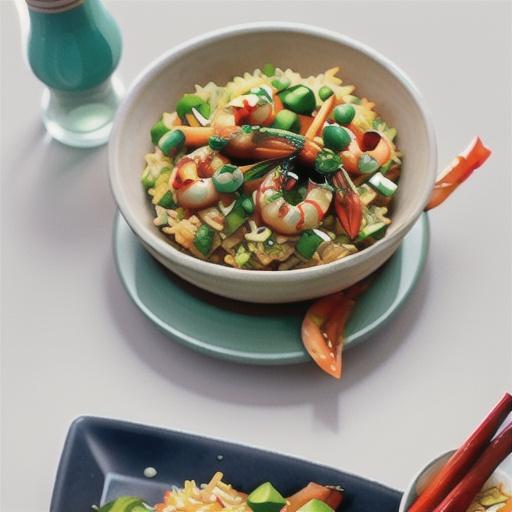 Nasi goreng with prawns