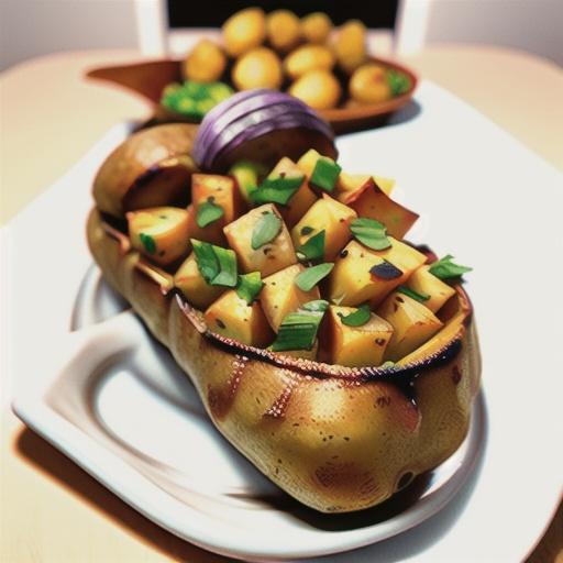 Baked Potatoes on the Grill with Onion