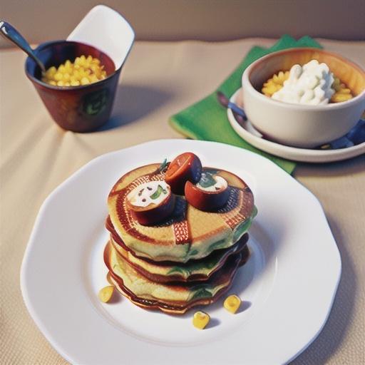 Healthy cheese & corn pancakes