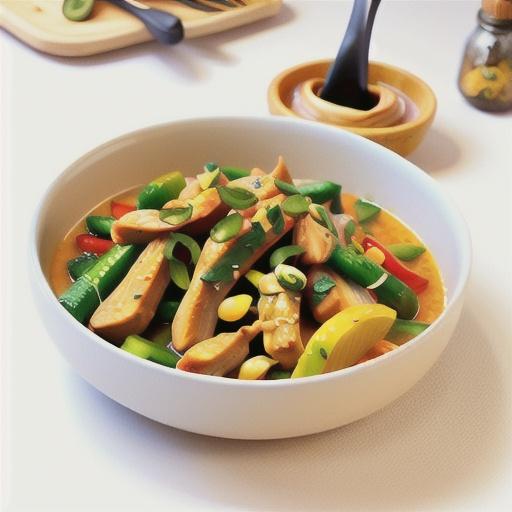 Spiced chicken & capsicum stir-fry with naan