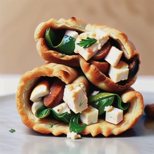 Lamb, feta and spinach sausage rolls
