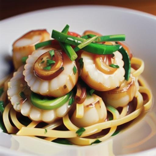 Scampi-Style Scallops Over Linguine