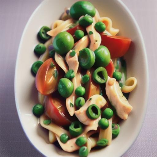Creamy chicken and pea carbonara pasta