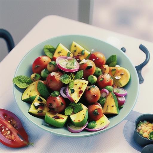 Sumac lamb, radish, tomato and mint salad