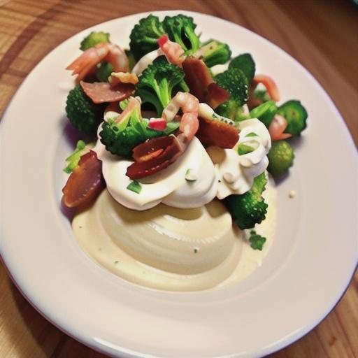 Healthier Alfredo Sauce with Shrimp and Broccoli