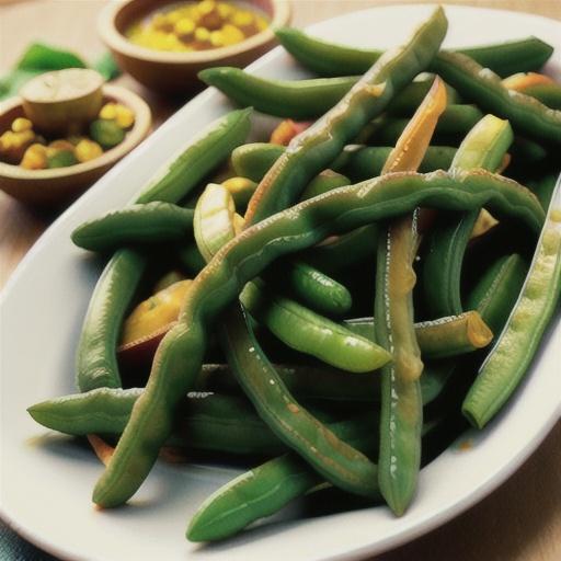 Spicy Indian Green Beans, Gujarati Style